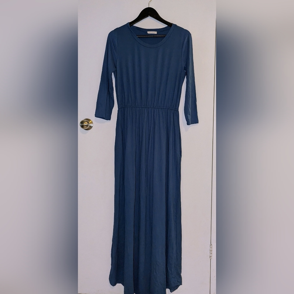 Reborn Long Sleeve Blue Dress